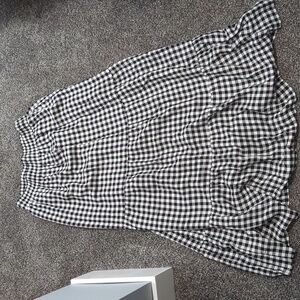 Amazon Essentials Black and White Gingham Tiered Maxi Skirt